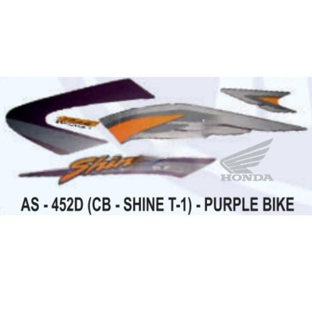 Graphics Sticker Set For Honda Cb Shine | Type 1 | Purple Vehicle | Both Sides