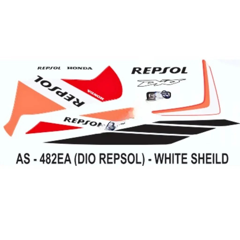 Graphics Sticker Set For Honda Dio | Repsol Edition | White Shield Sticker | Both Sides