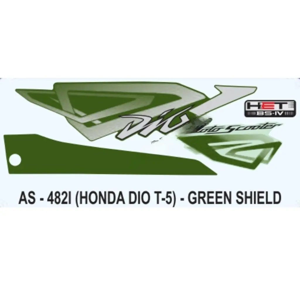 Graphics Sticker Set For Honda Dio | Type 5 | Green Sticker | Both Sides