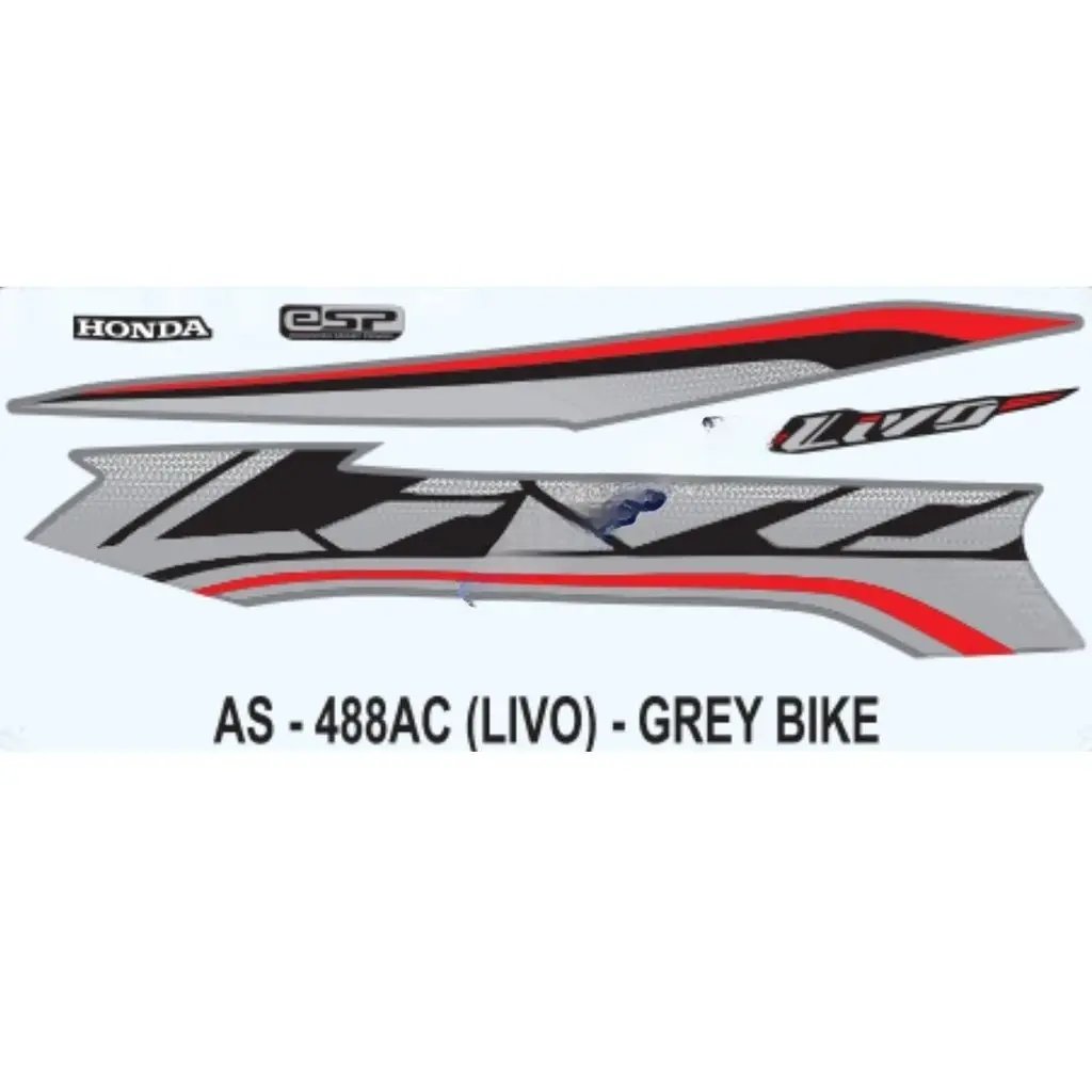 Graphics Sticker Set For Honda Livo | Grey Vehicle | Both Sides