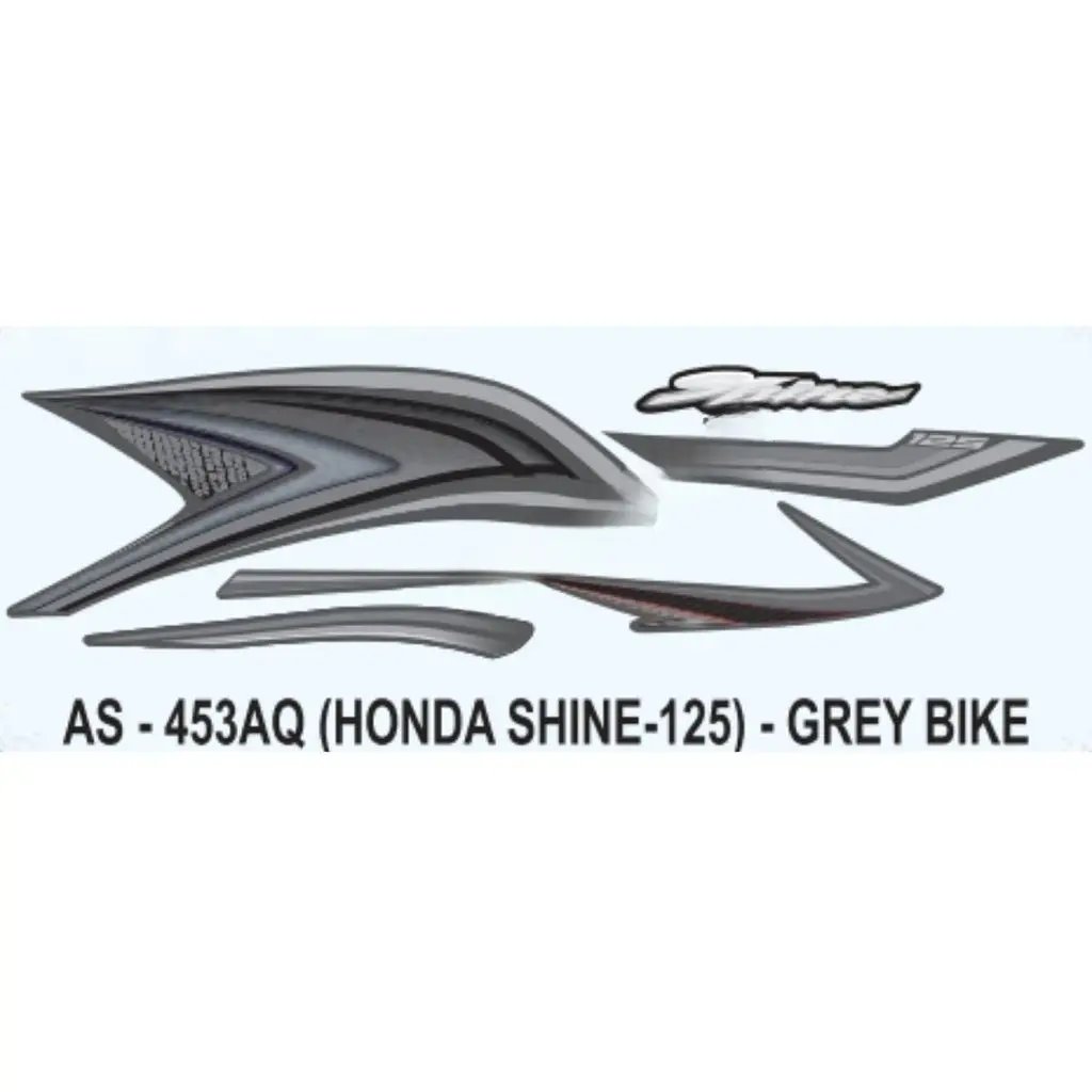 Graphics Sticker Set For Honda Shine 125 | Grey Vehicle | Both Sides