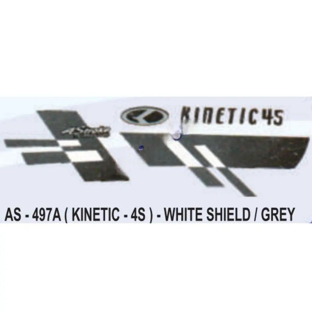 Graphics Sticker Set For Kinetic 4s | White & Grey Vehicle | Both Sides