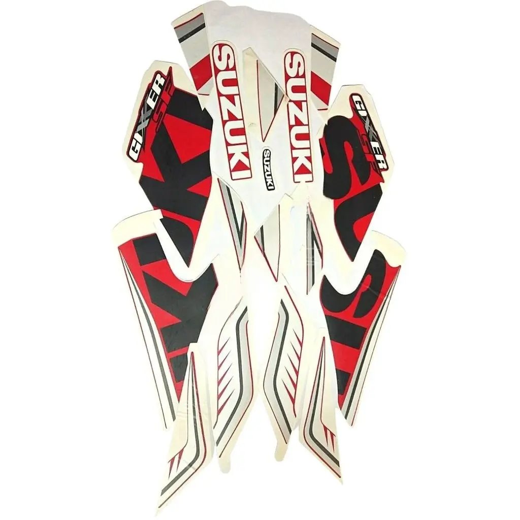 Graphics Sticker Set For Suzuki Gixxer Sf Red Bike | Type 2 | Vinyl Decal Set | 260aa | Both Sides