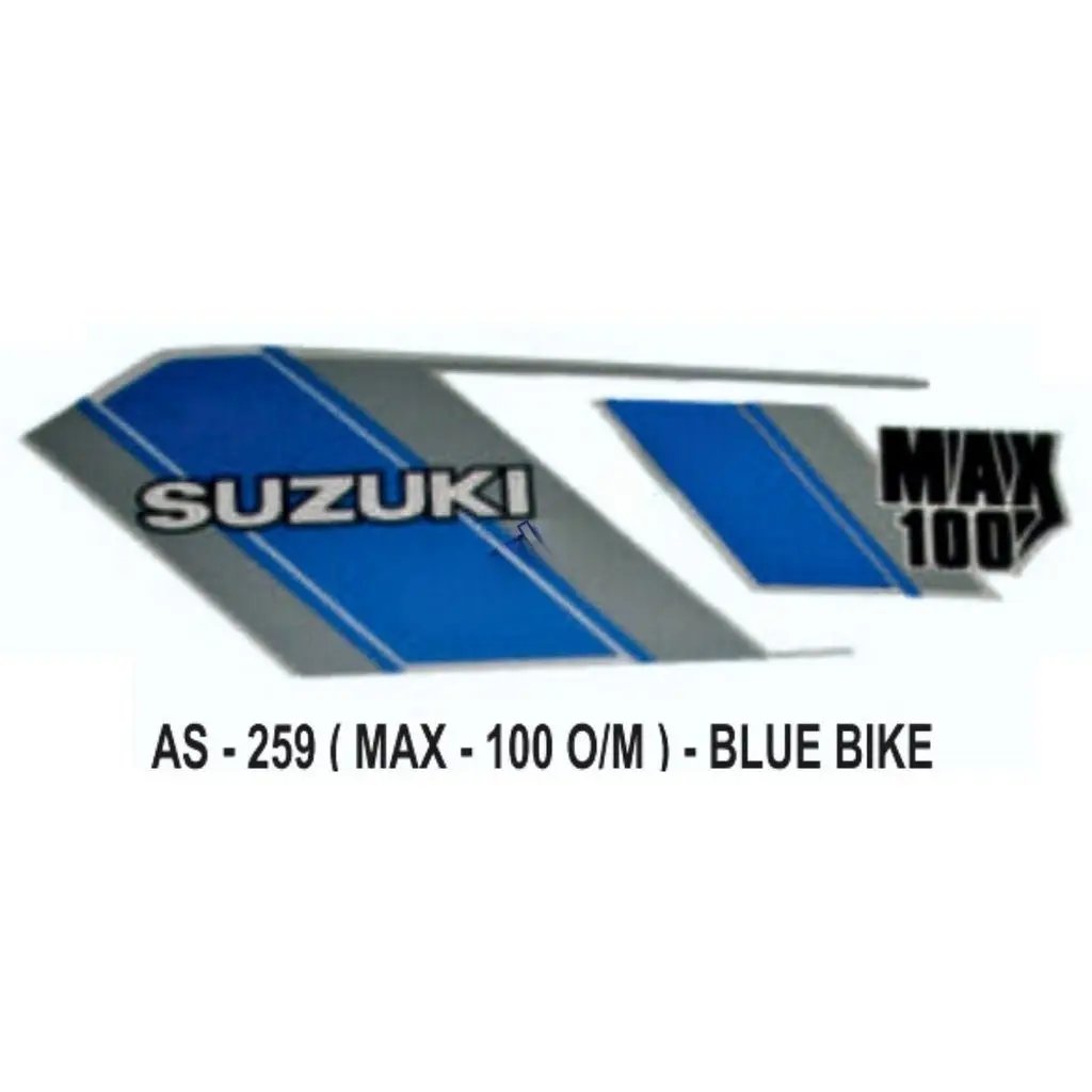 Graphics Sticker Set For Suzuki Max 100 | Old Model | Blue Vehicle | Both Sides