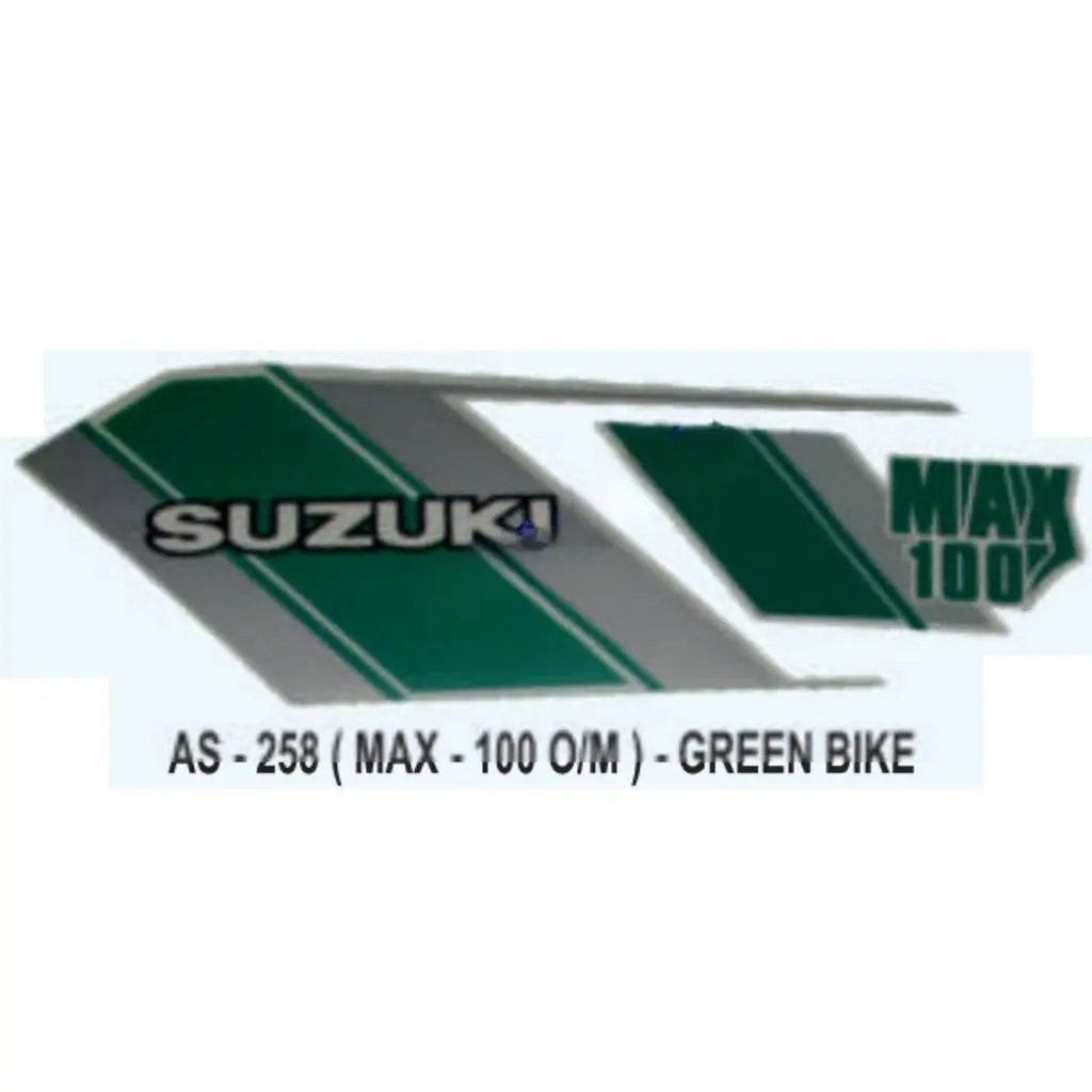 Graphics Sticker Set For Suzuki Max 100 | Old Model | Green Vehicle | Both Sides