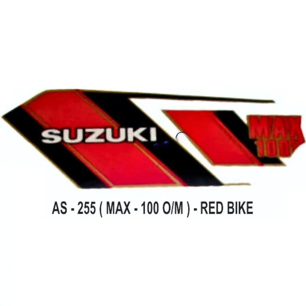 Graphics Sticker Set For Suzuki Max 100 | Old Model | Red Vehicle | Both Sides