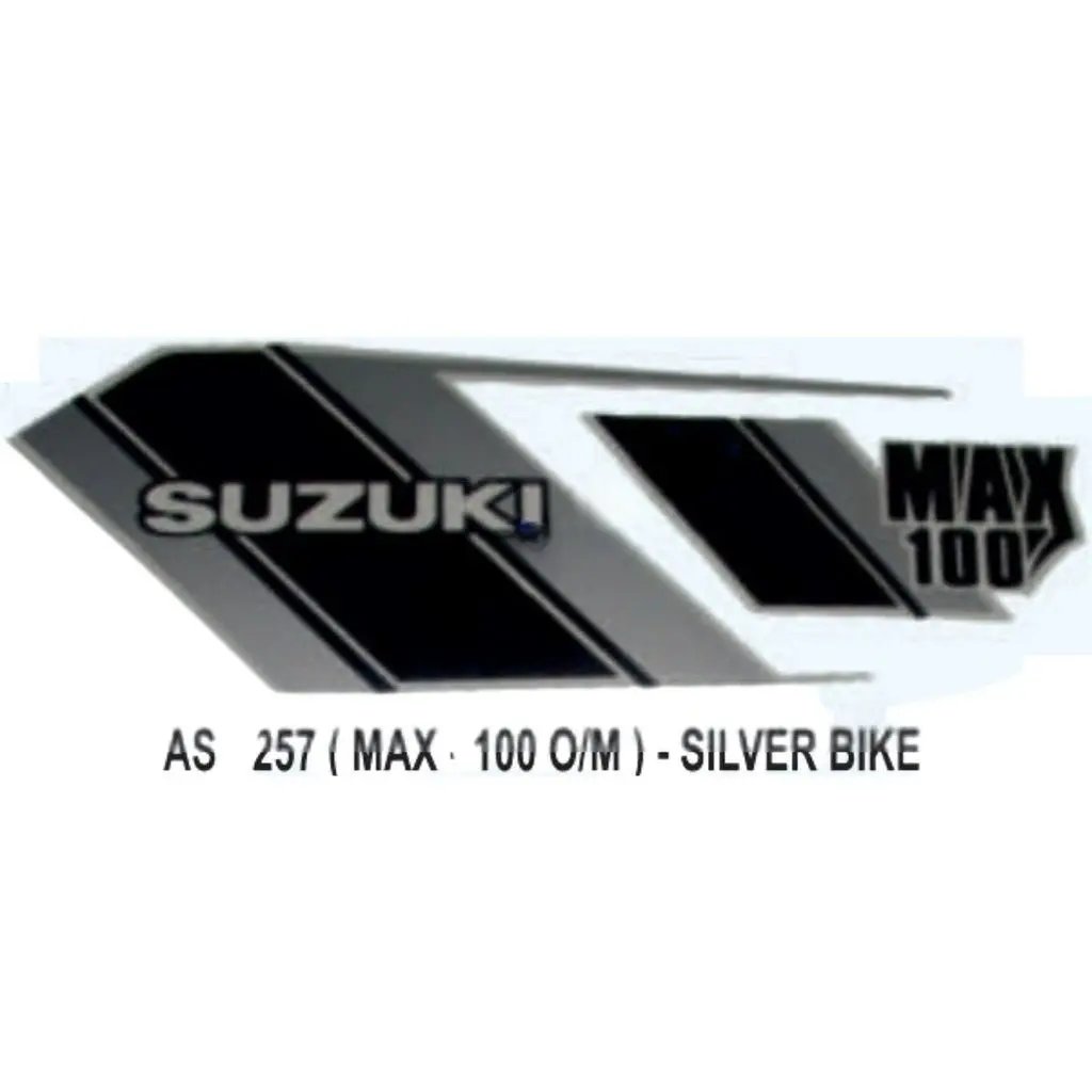 Graphics Sticker Set For Suzuki Max 100 | Old Model | Silver Vehicle | Both Sides