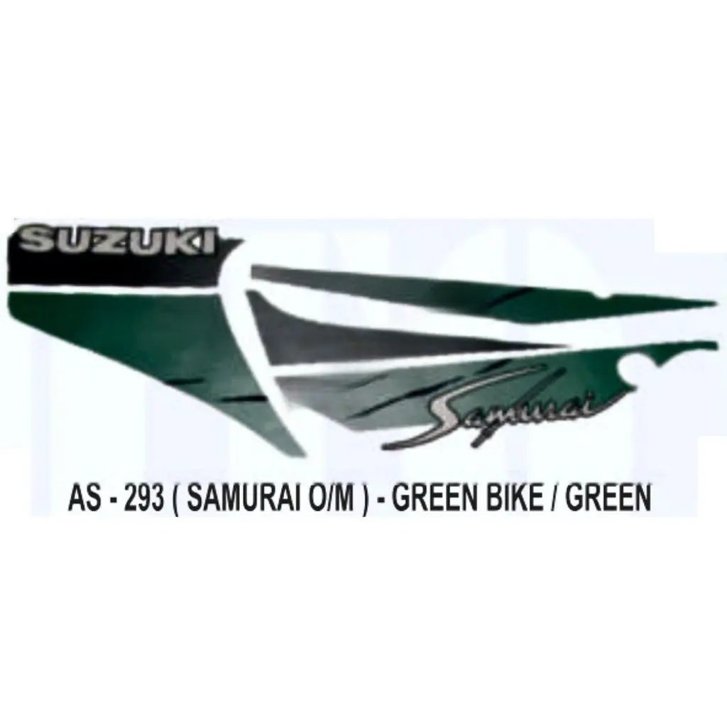 Graphics Sticker Set For Suzuki Samurai | Old Model | Green Vehicle | Green Sticker | Both Sides