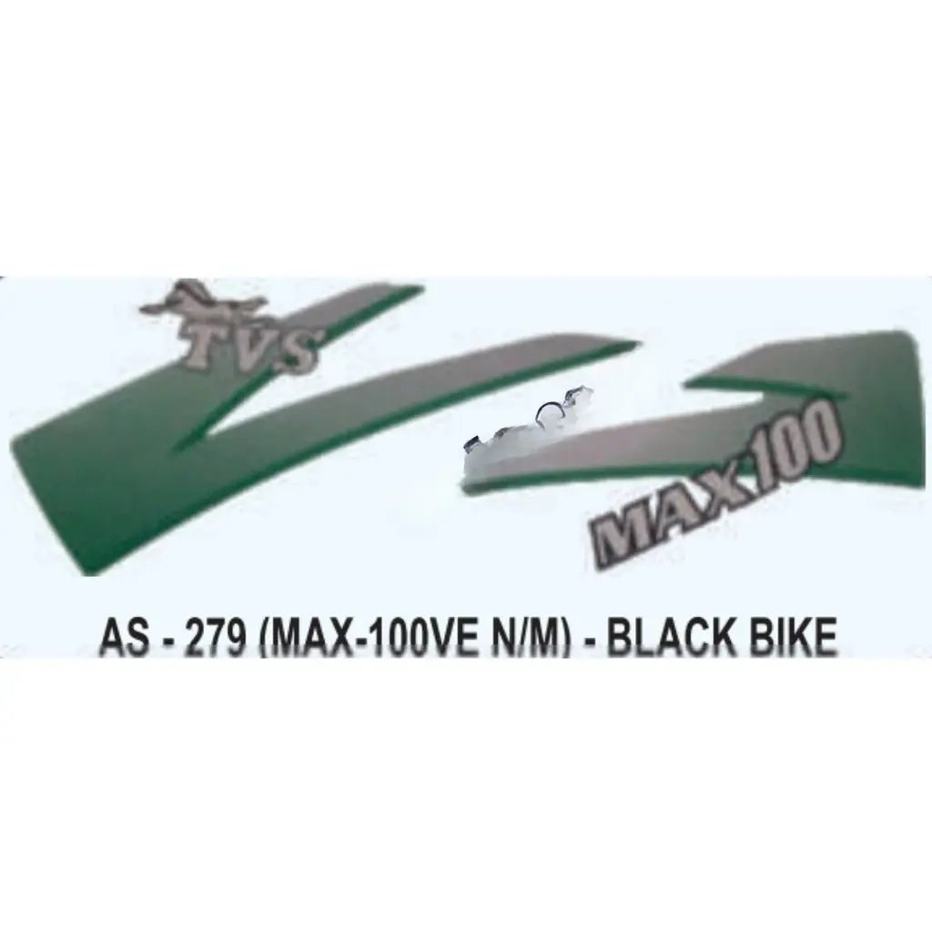 Graphics Sticker Set For Tvs Max 100 | New Model | Black Vehicle | Both Sides