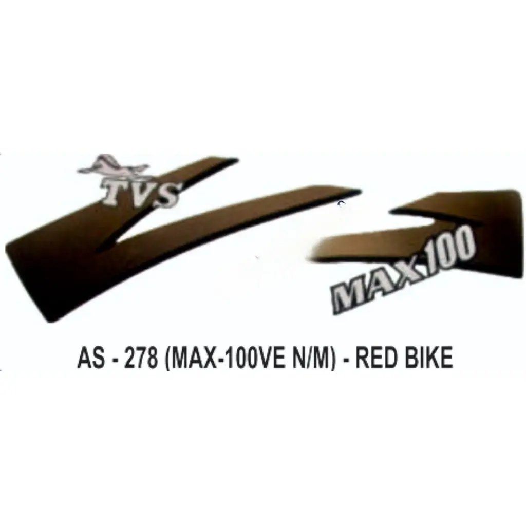 Graphics Sticker Set For Tvs Max 100 | New Model | Red Vehicle | Both Sides