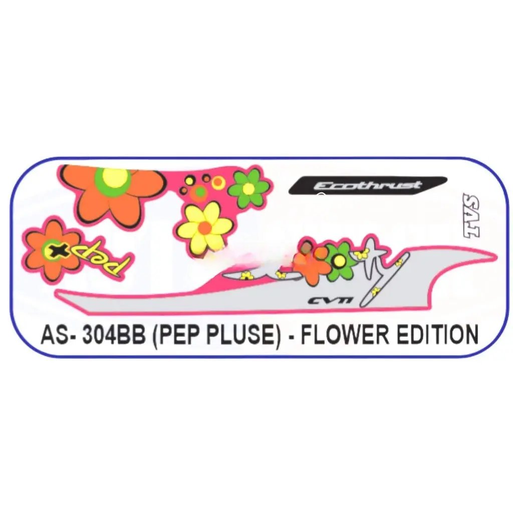 Graphics Sticker Set For Tvs Pep Plus | Flower Edition | Both Sides