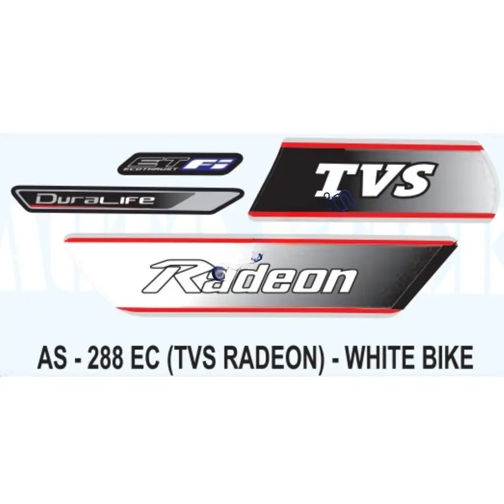 Graphics Sticker Set For Tvs Radeon Fi | White Vehicle | Both Sides