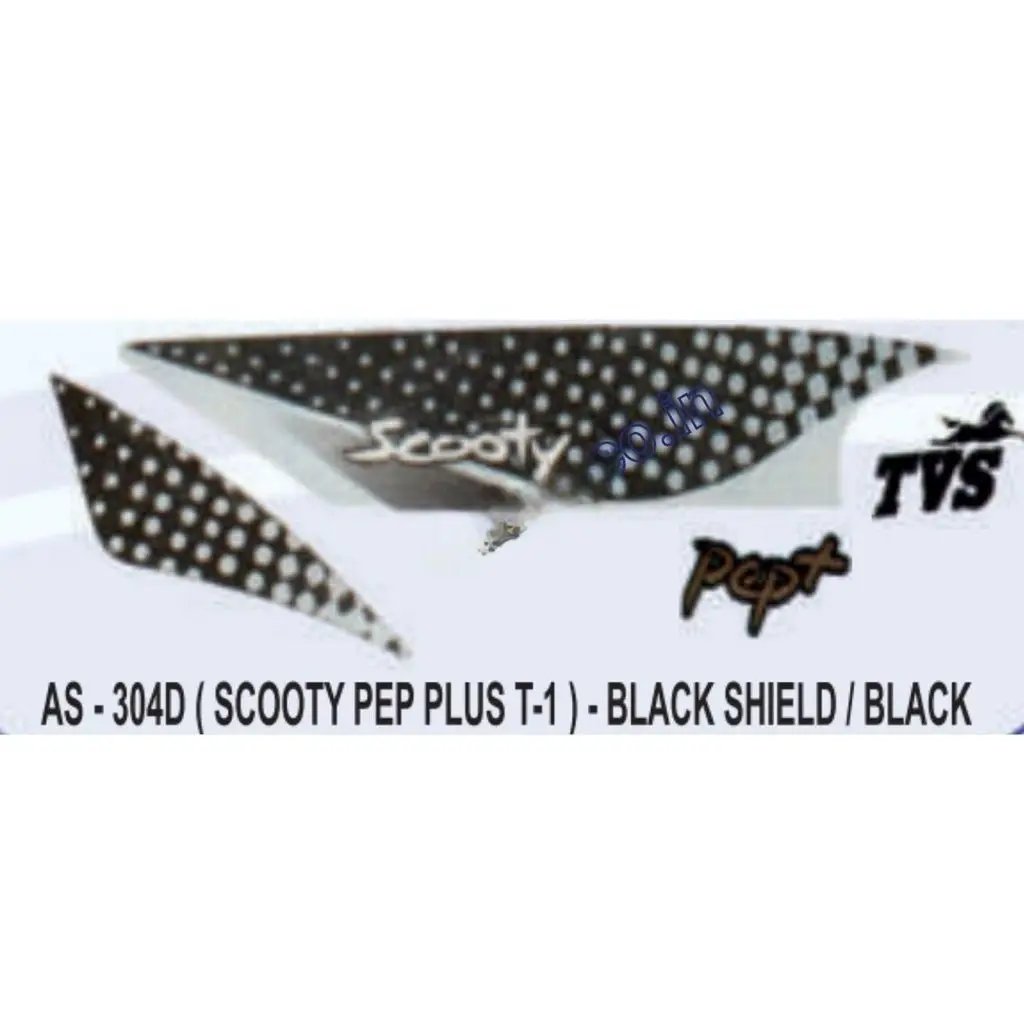 Graphics Sticker Set For Tvs Scooty Pep Plus | Type 1 | Black Vehicle | Black Sticker | Both Sides