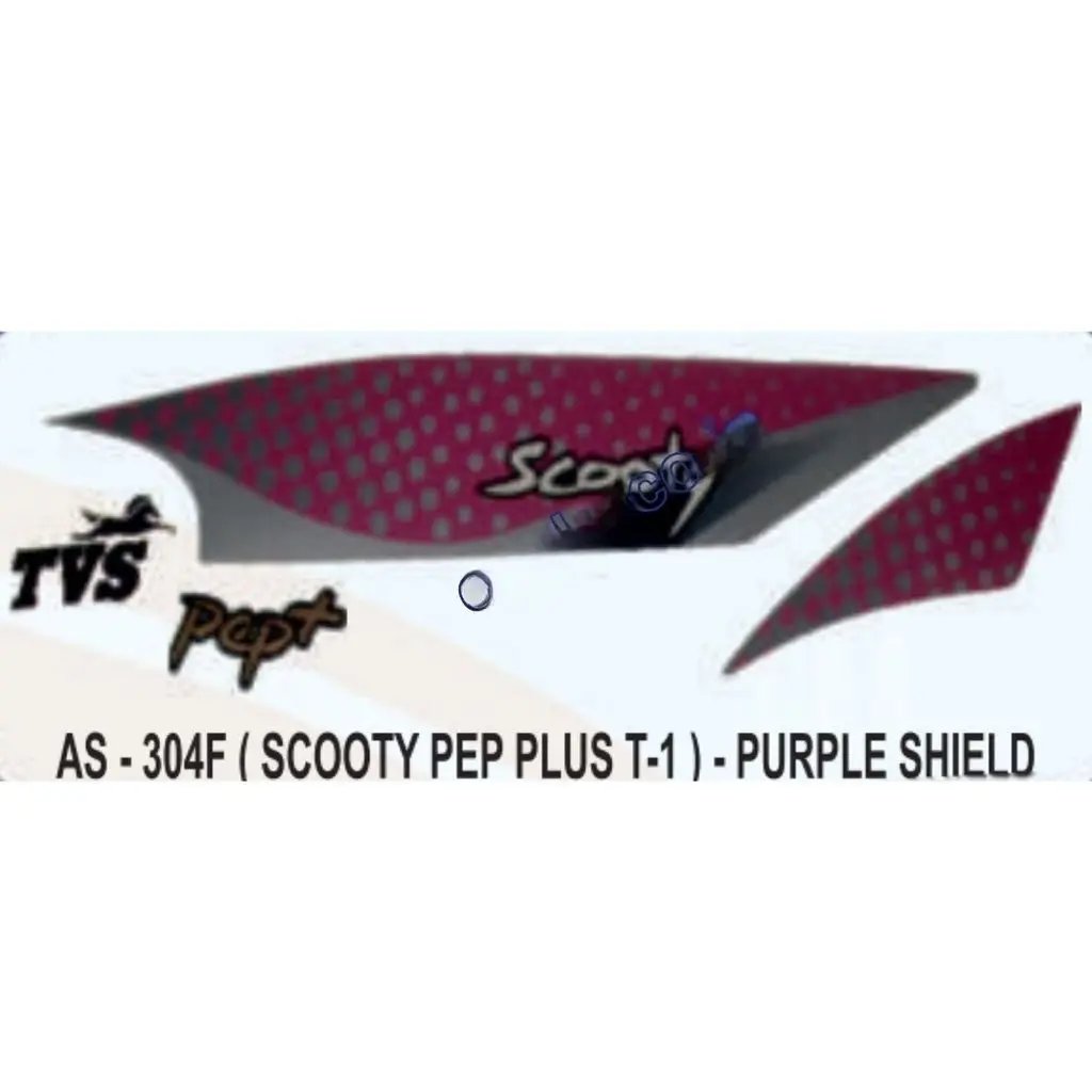 Graphics Sticker Set For Tvs Scooty Pep Plus | Type 1 | Purple Sticker | Both Sides