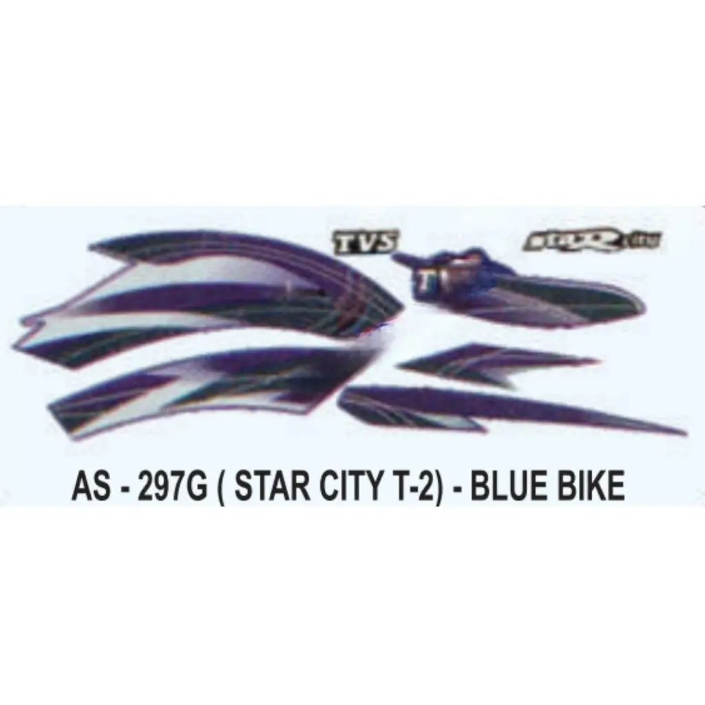 Graphics Sticker Set For Tvs Star City | Type 2 | Blue Vehicle | Both Sides