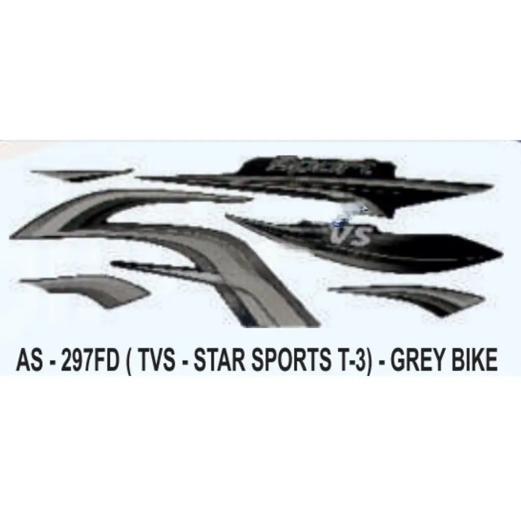 Graphics Sticker Set For Tvs Star Sports | Type 3 | Grey Vehicle | Both Sides