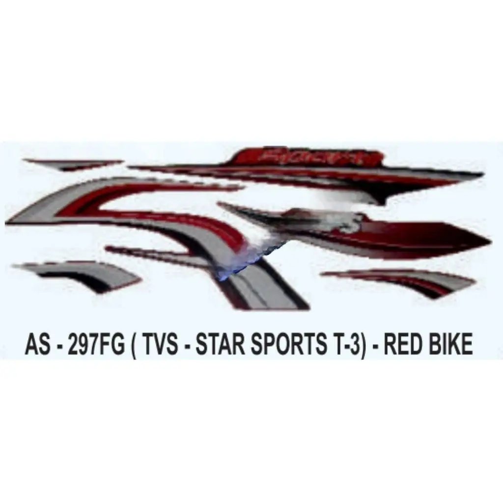 Graphics Sticker Set For Tvs Star Sports | Type 3 | Red Vehicle | Both Sides