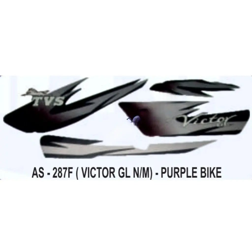 Graphics Sticker Set For Tvs Victor Gl | New Model | Purple Vehicle | Both Sides
