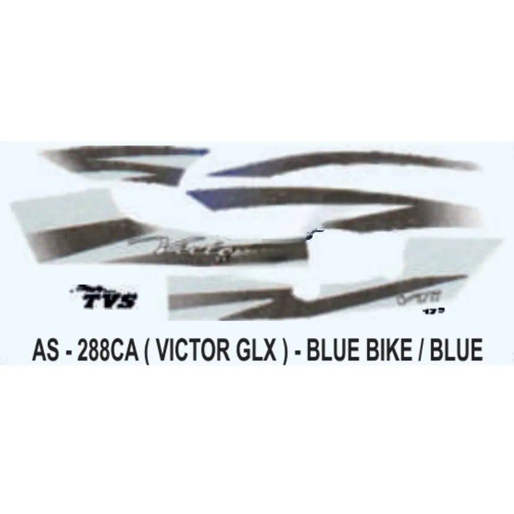 Graphics Sticker Set For Tvs Victor Glx | Blue Vehicle | Blue Sticker | Both Sides