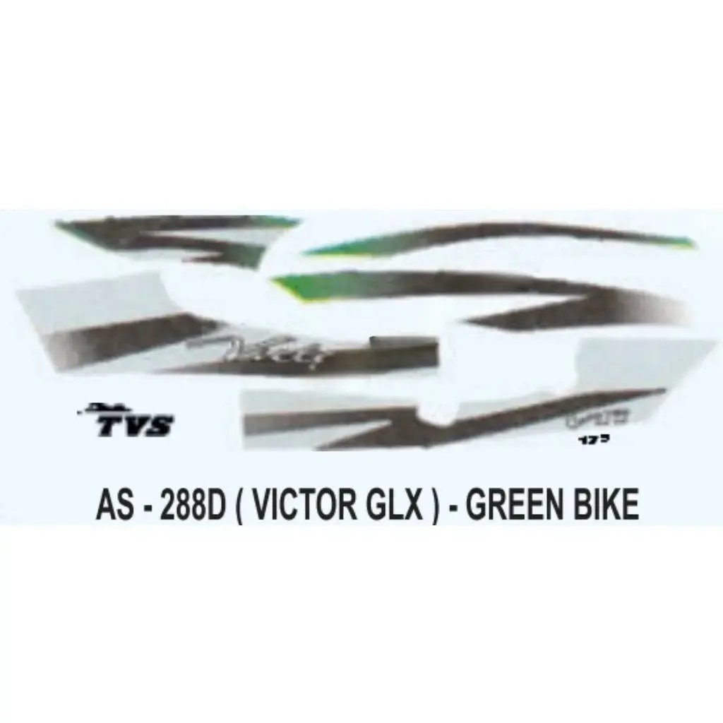 Graphics Sticker Set For Tvs Victor Glx | Green Vehicle | Red Sticker | Both Sides