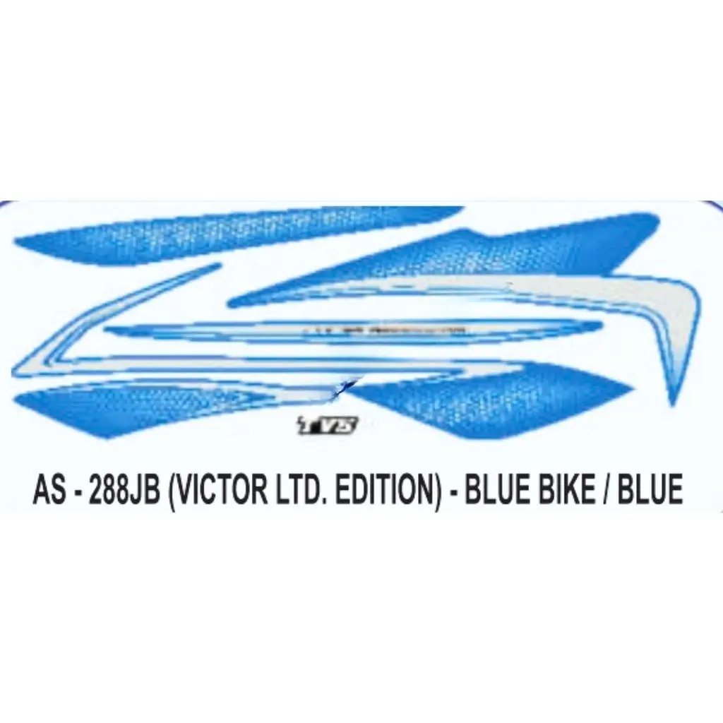 Graphics Sticker Set For Tvs Victor | Limited Edition | Blue Vehicle | Blue Sticker | Both Sides