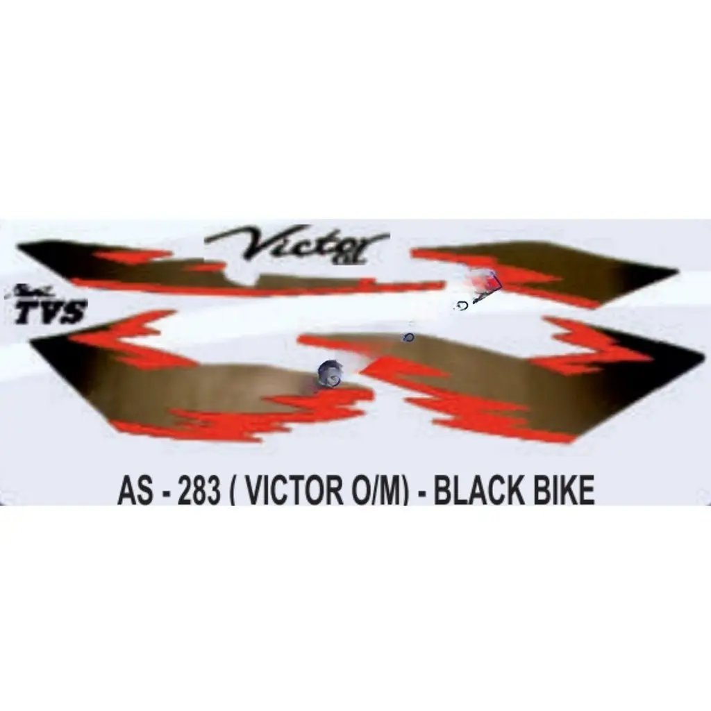 Graphics Sticker Set For Tvs Victor | Old Model | Black Vehicle | Both Sides