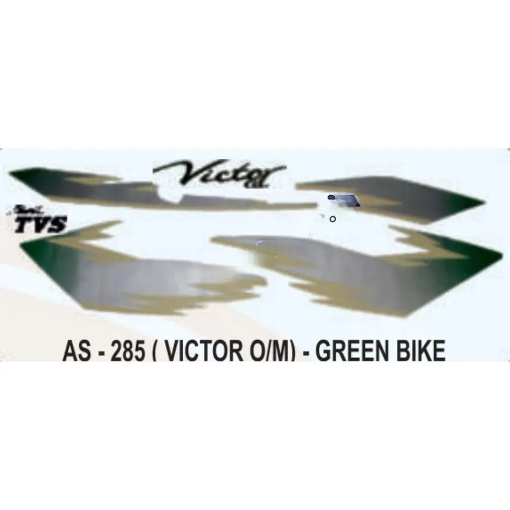 Graphics Sticker Set For Tvs Victor | Old Model | Green Vehicle | Both Sides