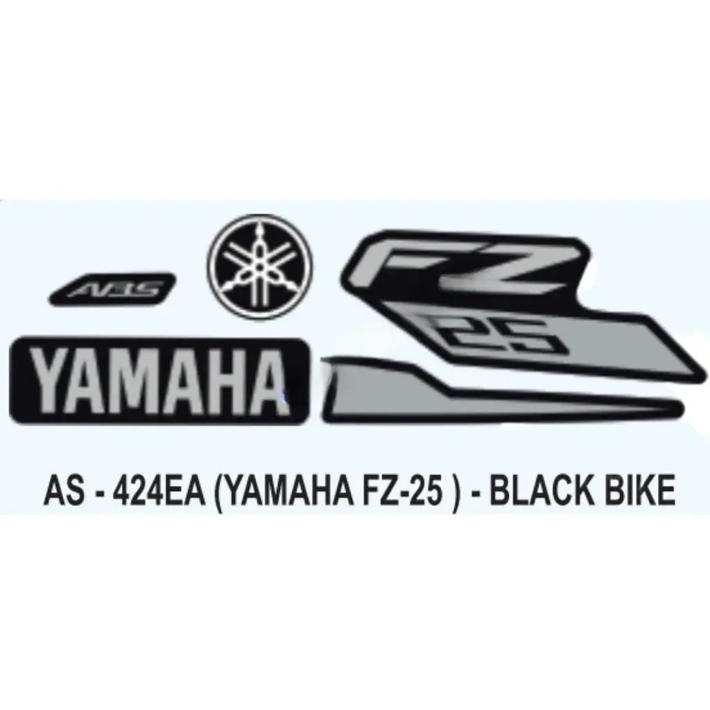 Graphics Sticker Set For Yamaha Fz 25 | Black Vehicle | Both Sides