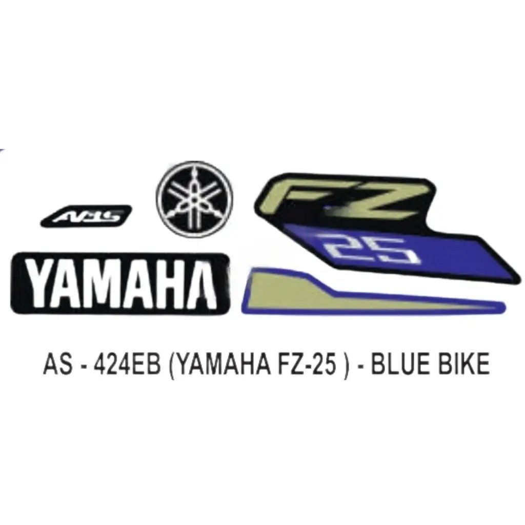 Graphics Sticker Set For Yamaha Fz 25 | Blue Vehicle | Both Sides