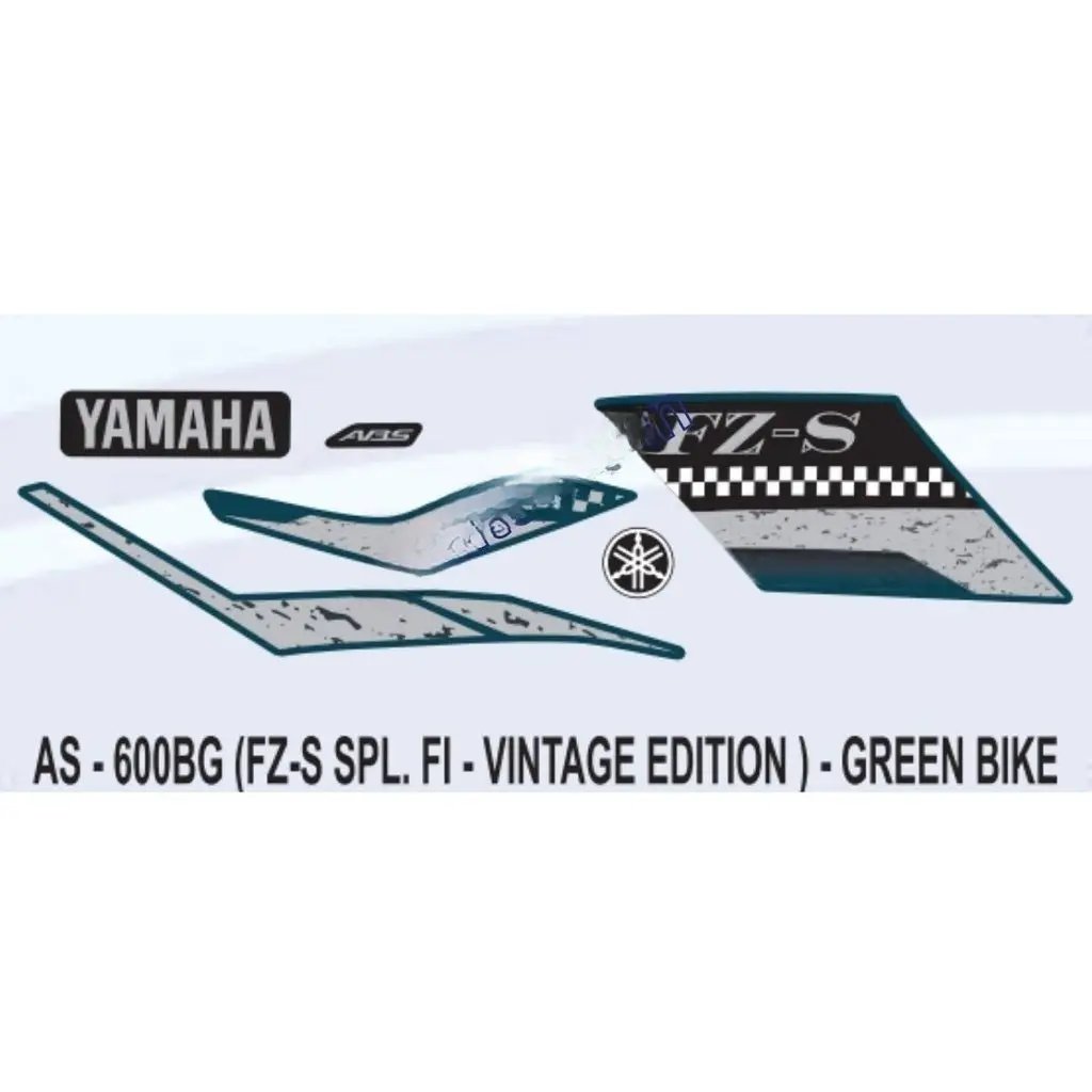 Graphics Sticker Set For Yamaha Fz-s Spl Fi | Green Vehicle | Both Sides