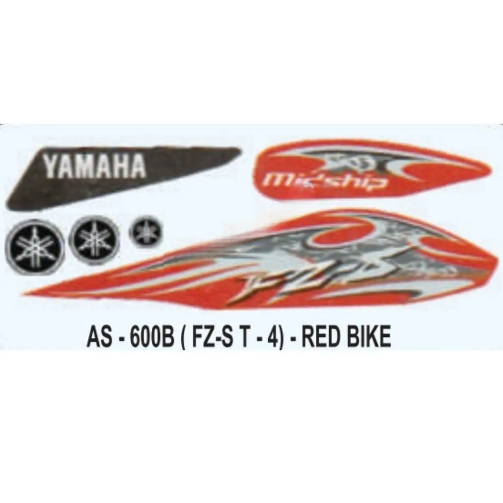 Graphics Sticker Set For Yamaha Fz-s | Type 4 | Red Vehicle | Both Sides