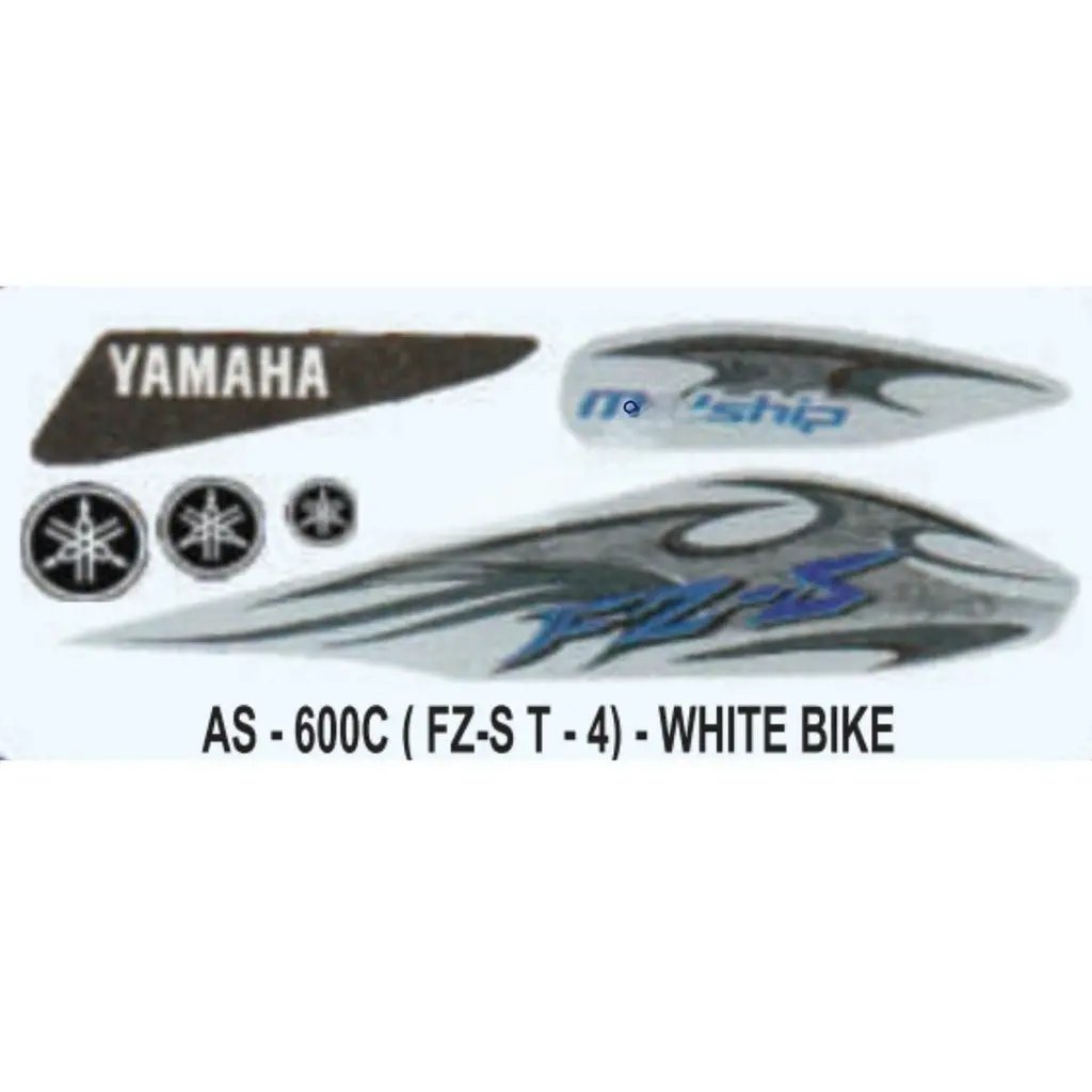 Graphics Sticker Set For Yamaha Fz-s | Type 4 | White Vehicle | Both Sides