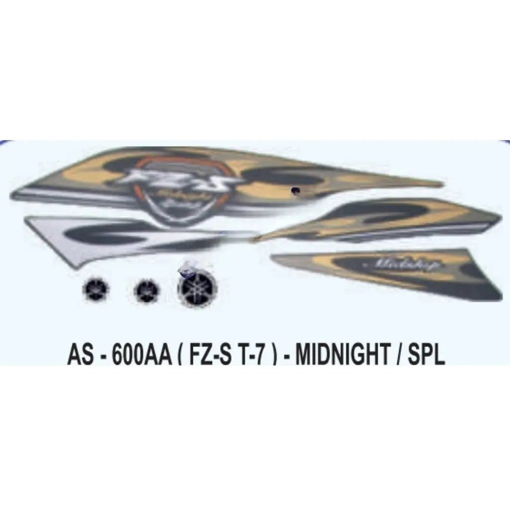 Graphics Sticker Set For Yamaha Fz-s | Type 7 | Midnight | Spl Vehicle | Both Sides