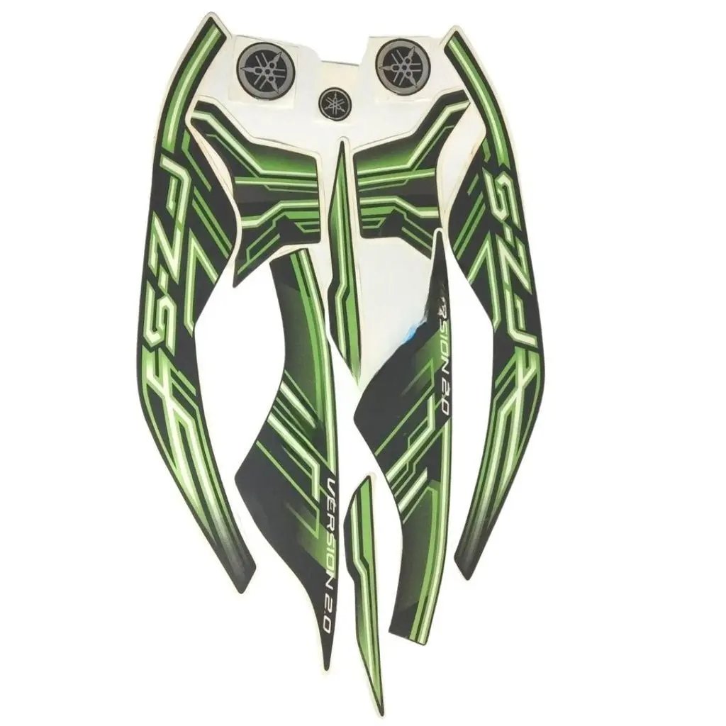 Graphics Sticker Set For Yamaha Fz-s | Type 8 | Black & Green Sticker | Vinyl Decal Set | 600ca | Both Sides