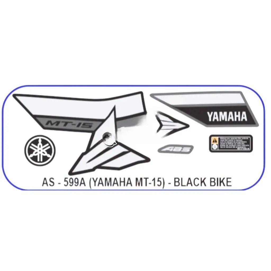 Graphics Sticker Set For Yamaha Mt 15 | Black Vehicle | Both Sides