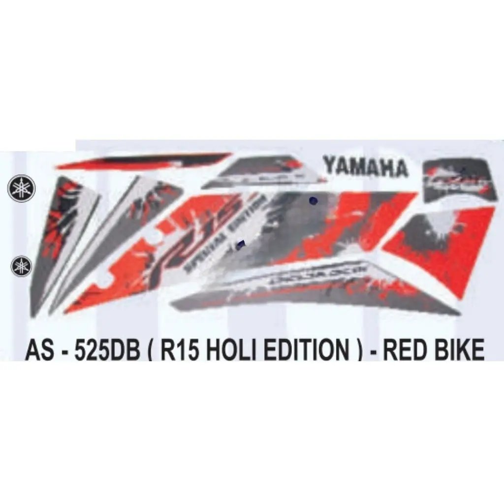 Graphics Sticker Set For Yamaha R15 | Holi Edition | Red Vehicle | Both Sides