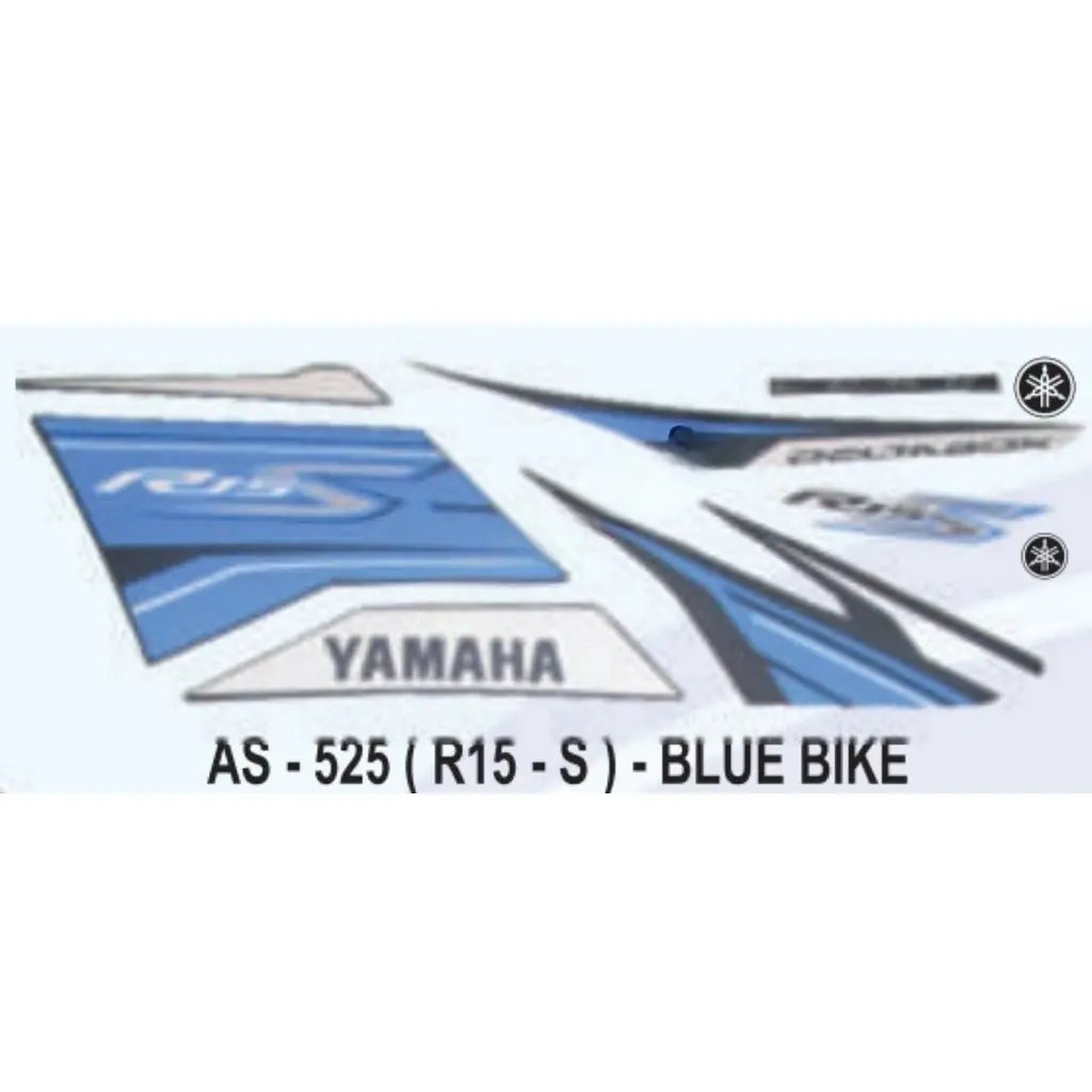 Graphics Sticker Set For Yamaha R15 S | Blue Vehicle | Both Sides