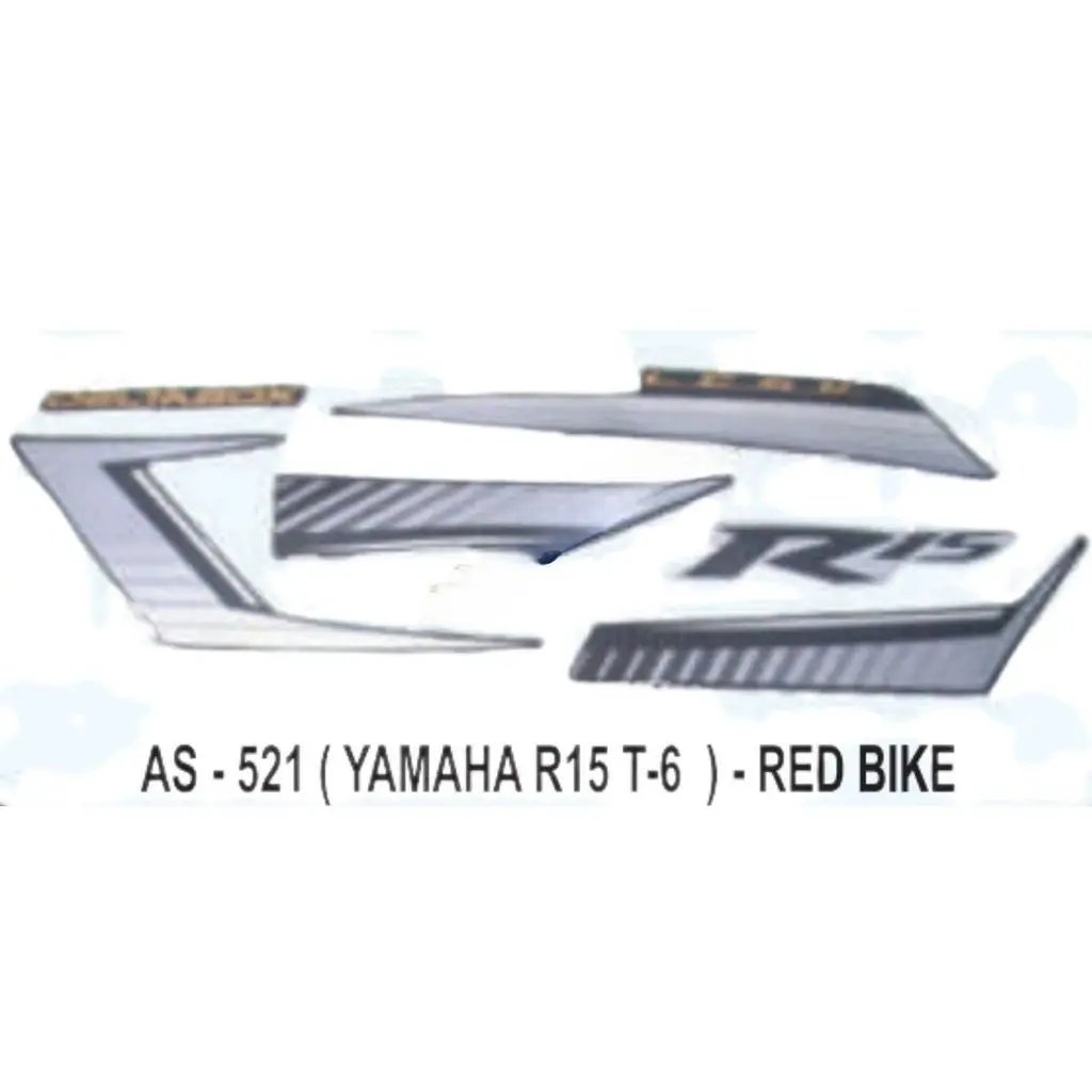 Graphics Sticker Set For Yamaha R15 | Type 6 | Red Vehicle | Both Sides