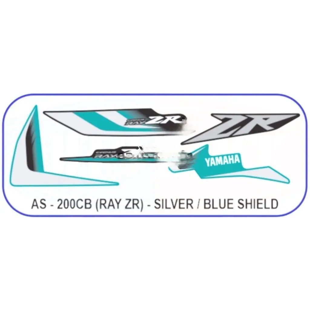Graphics Sticker Set For Yamaha Ray Zr | Silver & Blue Sticker | Both Sides