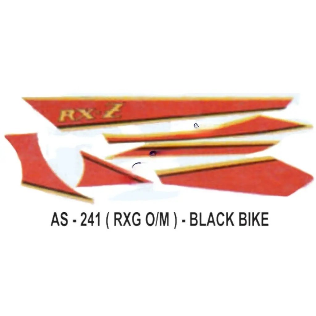 Graphics Sticker Set For Yamaha Rx-z | Old Model | Black Vehicle | Both Sides