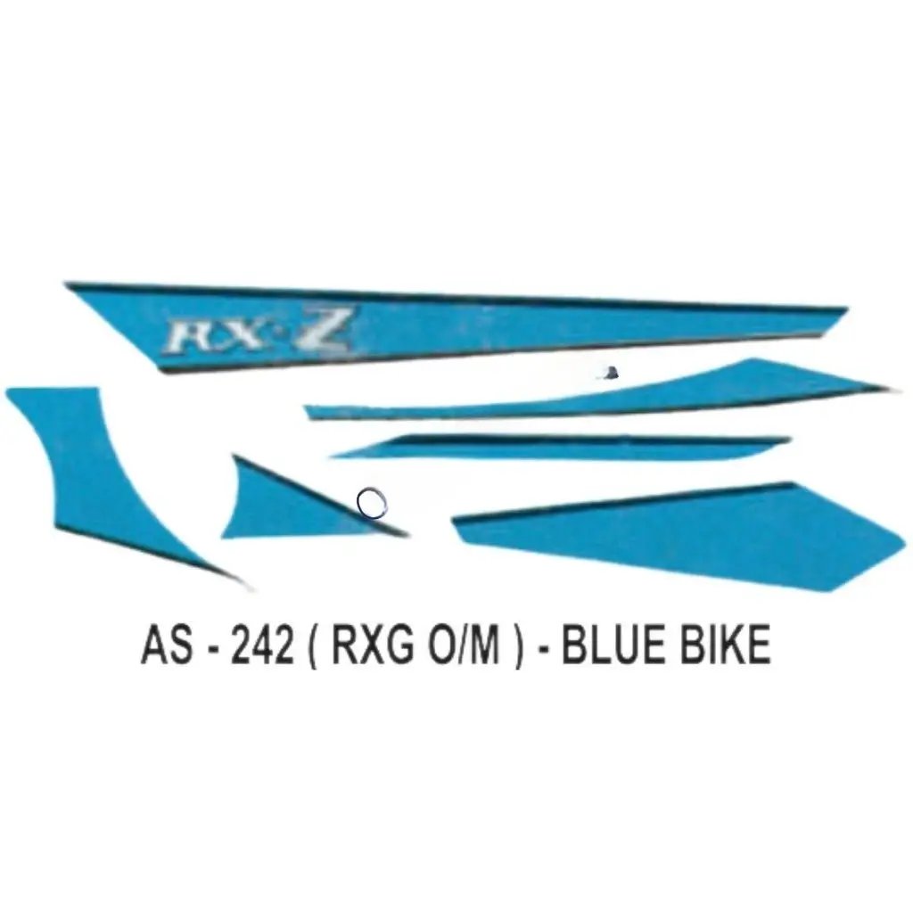 Graphics Sticker Set For Yamaha Rx-z | Old Model | Blue Vehicle | Both Sides