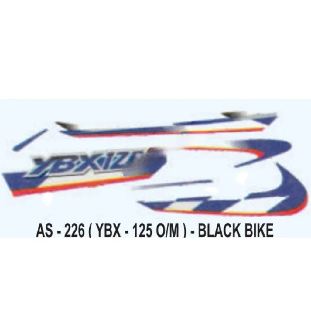 Graphics Sticker Set For Yamaha Ybx 125 | Old Model | Black Vehicle | Both Sides