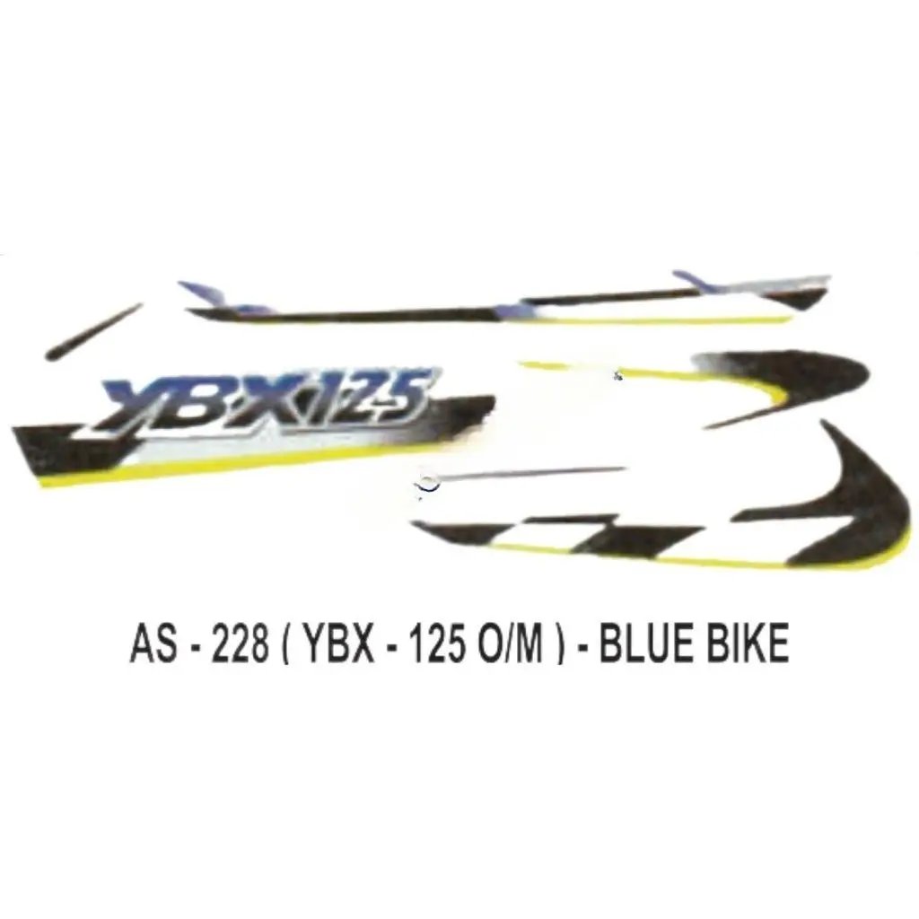 Graphics Sticker Set For Yamaha Ybx 125 | Old Model | Blue Vehicle | Both Sides