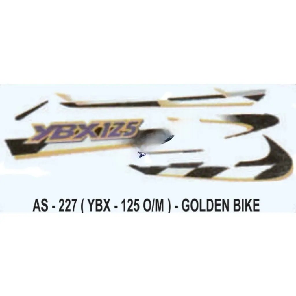Graphics Sticker Set For Yamaha Ybx 125 | Old Model | Golden Vehicle | Both Sides