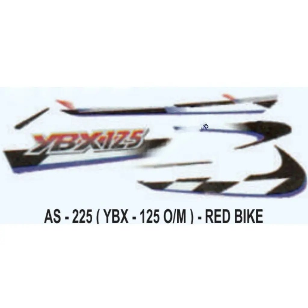 Graphics Sticker Set For Yamaha Ybx 125 | Old Model | Red Vehicle | Both Sides