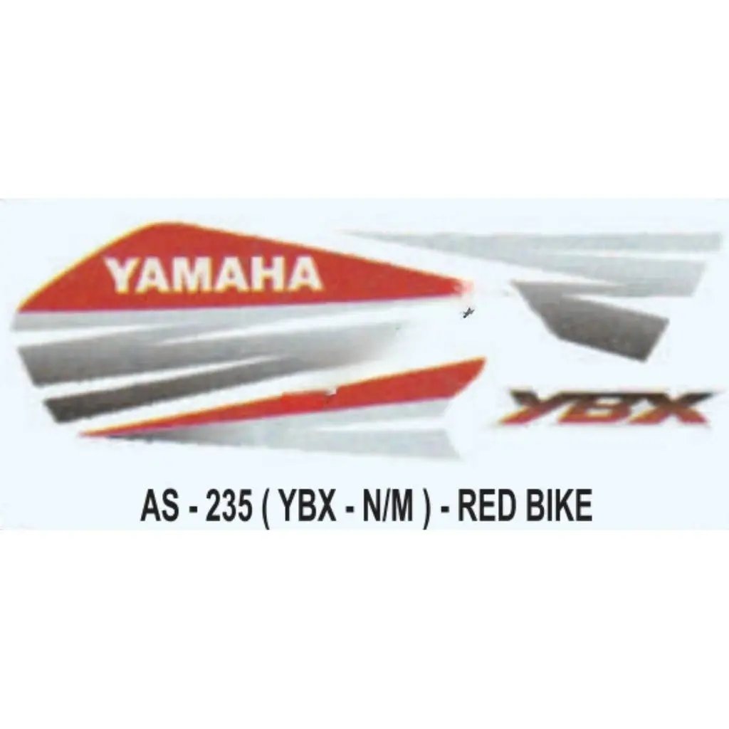 Graphics Sticker Set For Yamaha Ybx | New Model | Red Vehicle | Both Sides