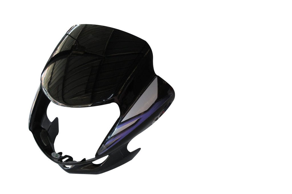 Headlight Visor Fit For Hero Cd-deluxe New Model Black (blue Sticker)