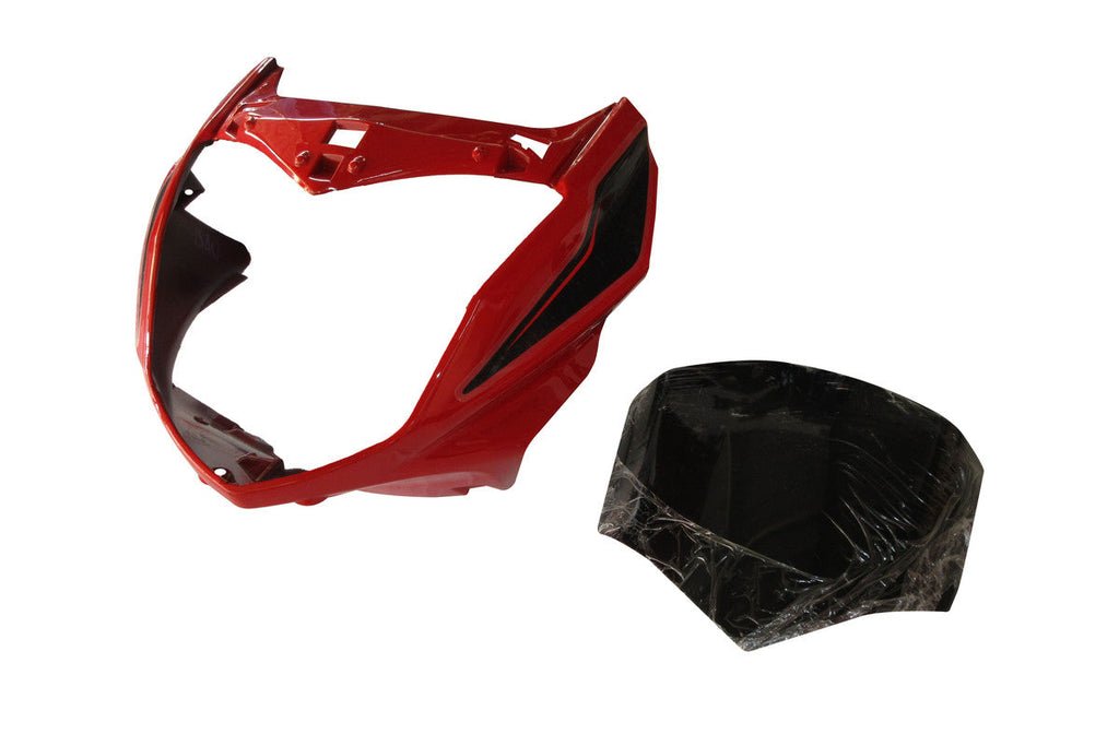 Headlight Visor Fit For Hero Splendor I-smart 110 With Glass Sports Red (black Sticker)