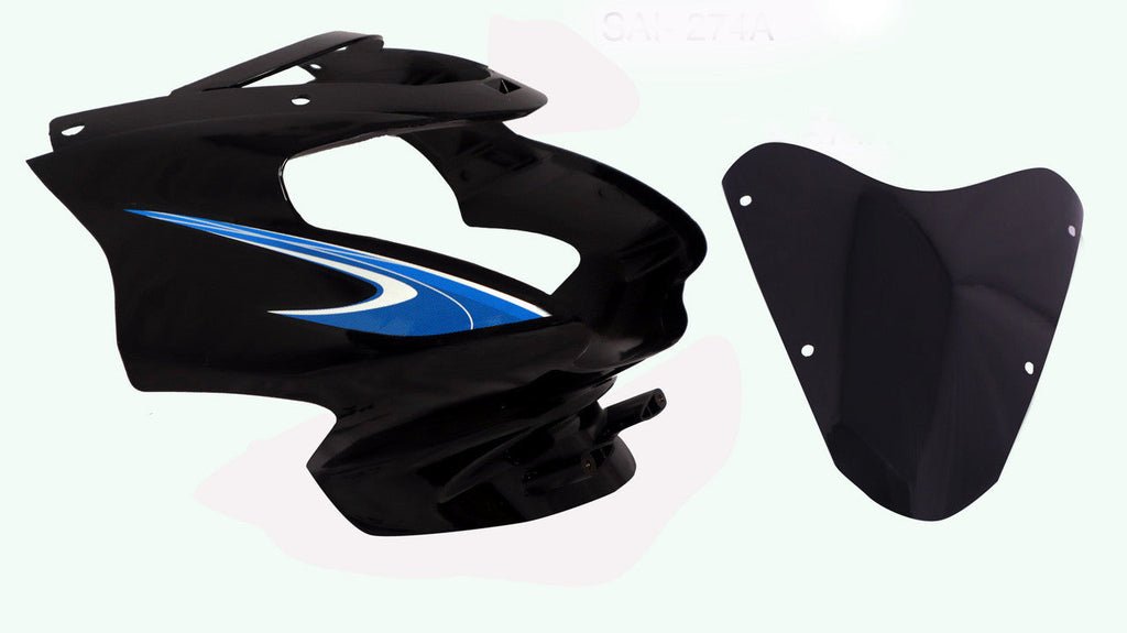 Headlight Visor Fit For Tvs Star Sport New Model Black (blue Sticker)