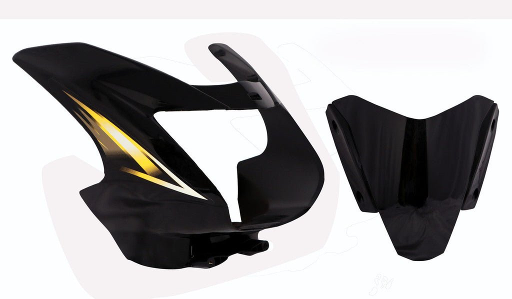 Headlight Visor Fit For Tvs Starcvti 110 Cc New Model Black (yellow Sticker)